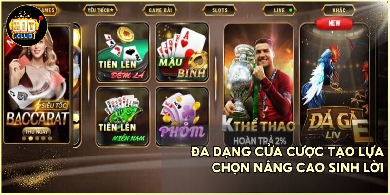 Đa dạng cửa cược tạo lựa chọn nâng cao sinh lời