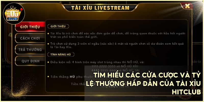 Cách Chơi Tài Xỉu HITCLUB Toàn Tập – Luật Chơi & Bí Kíp Săn Hũ 2026 2 Tìm hiểu quy tắc tính điểm và cách chơi tài xỉu tại sảnh Live HITCLUB