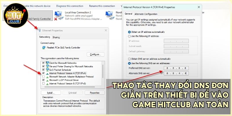 Cách Vào HITCLUB Khi Bị Chặn – Tổng Hợp Link Truy Cập Mới Nhất 2026 2 Thực hiện đổi DNS theo chỉ dẫn là cách vào hitclub khi bị chặn dễ dàng nhất